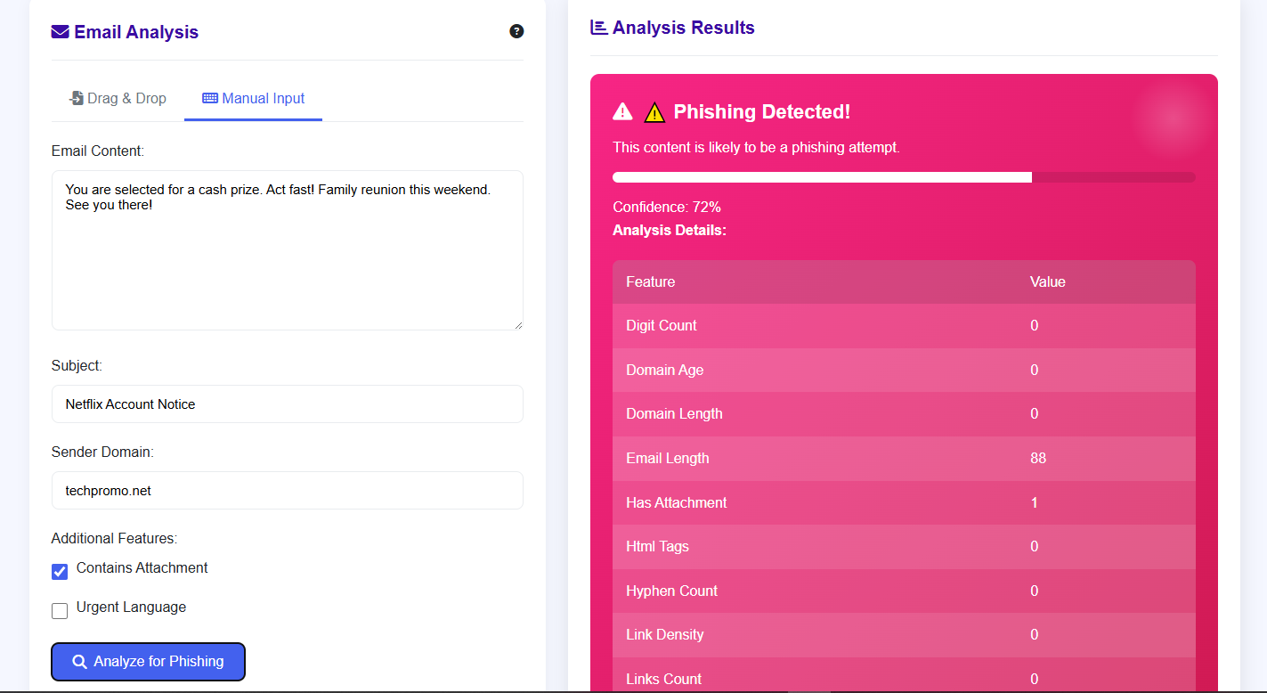 Phishing Email Detection Screenshot 3