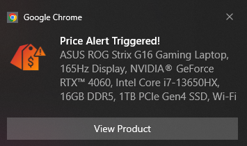 Price Alert Screenshot 1