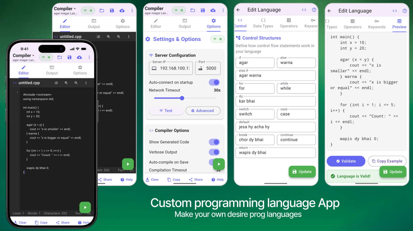 Custom Language Builder App